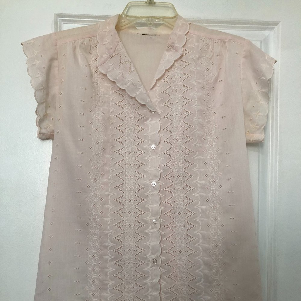 Vintage eyelet button down top